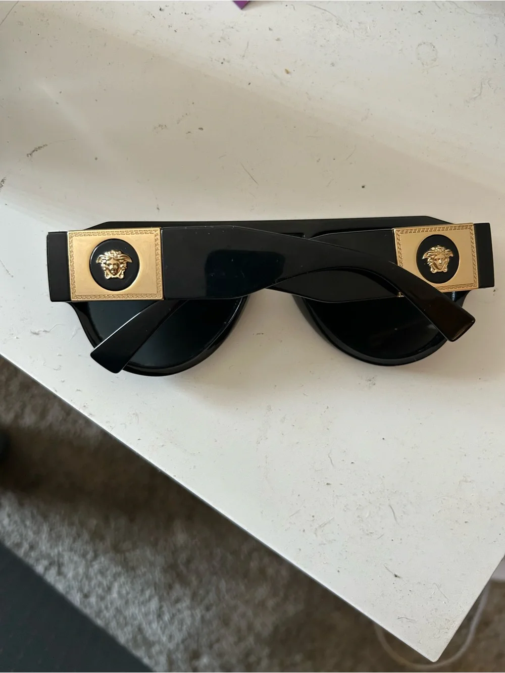 Versace Black and Gold Sunglasses Temple Arm